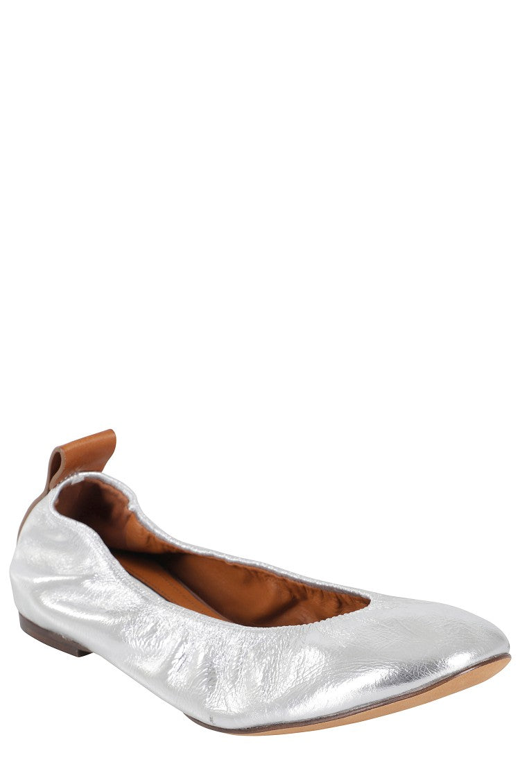 Lanvin Metallic Leather Ballerina Flats