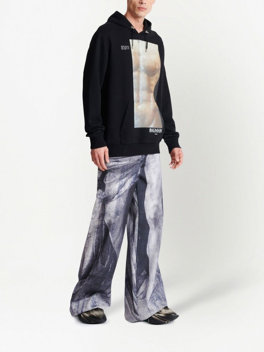 Balmain Graphic-Print Hoodie