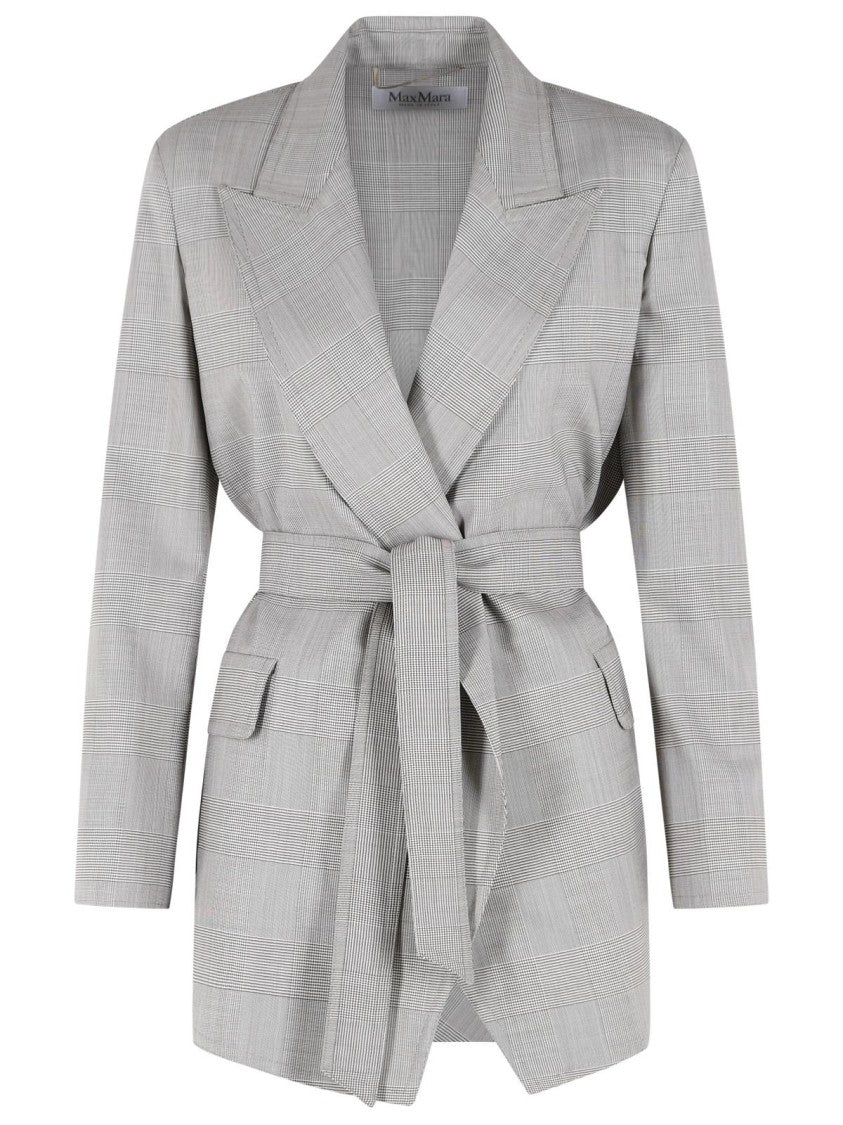 Max Mara 'Nasello' Prince Of Wales Wool Robe Jacket