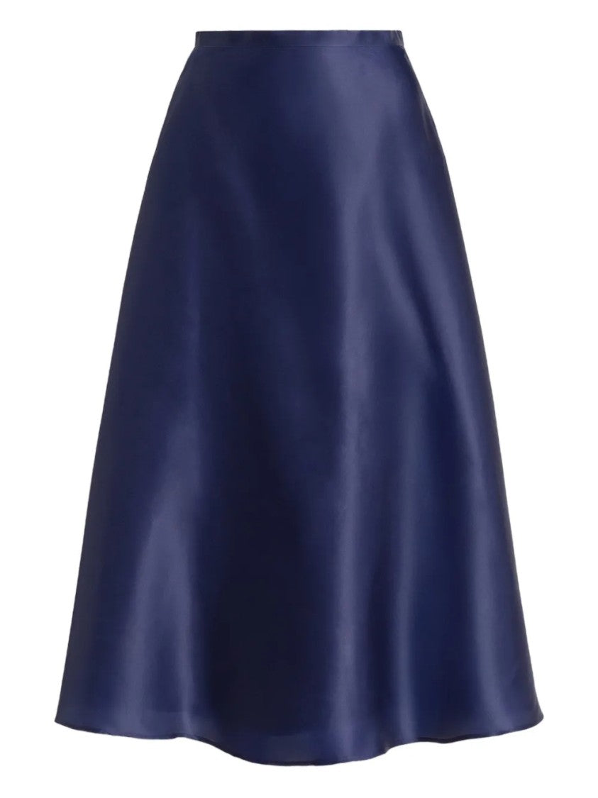 Alberta Ferretti Smooth Organza Midi Skirt With High Waist