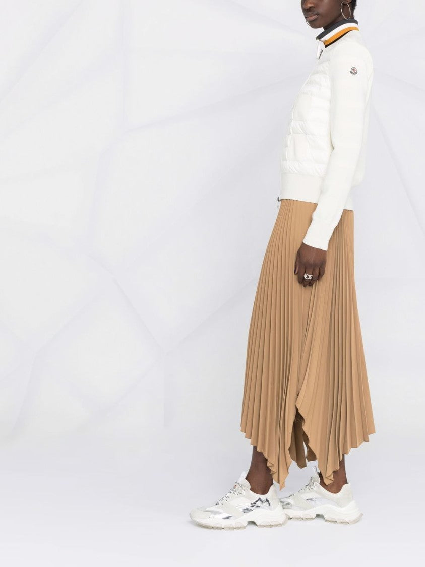 Moncler Quilted Interlock Knit Wool Zip-Through Knit