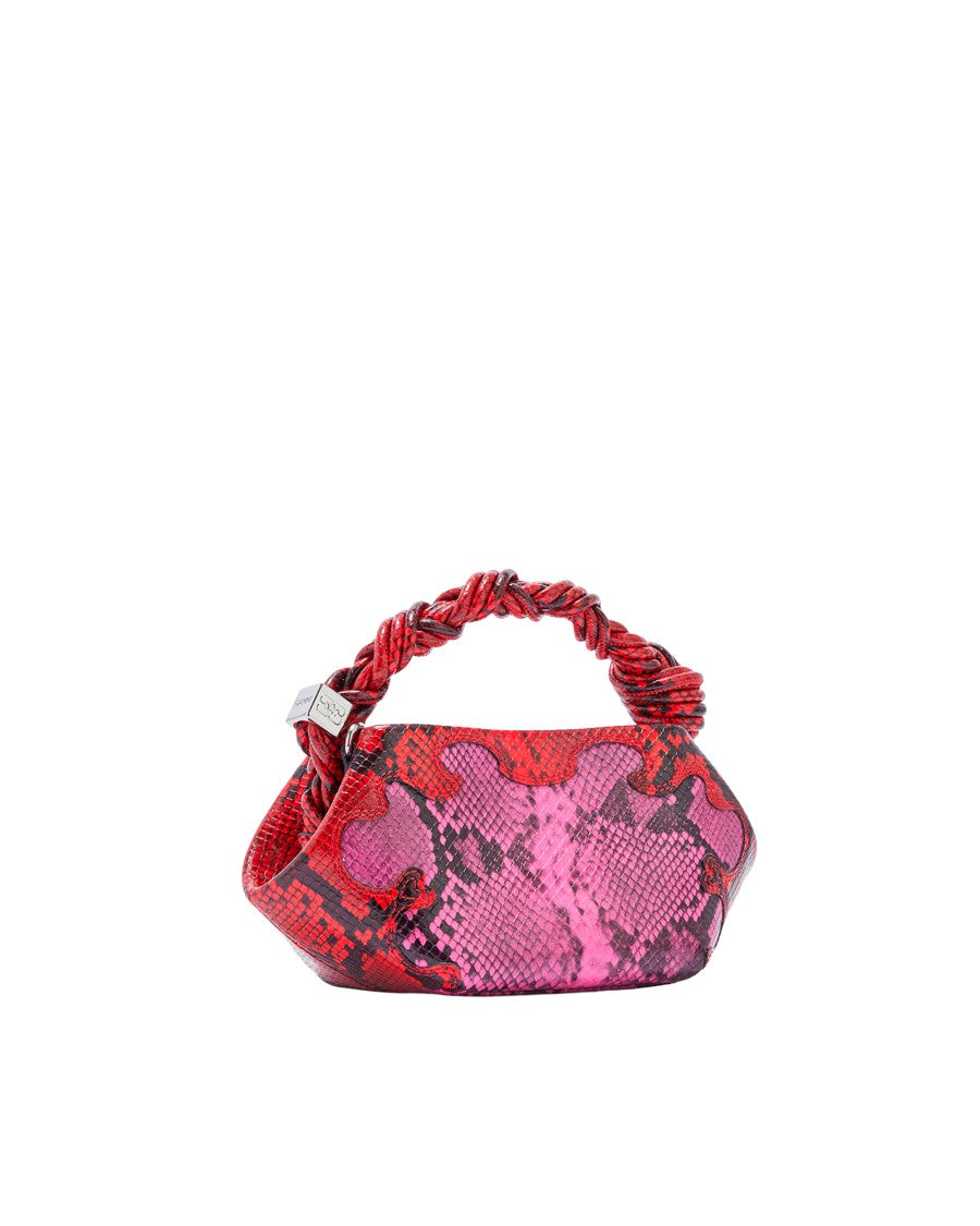 Ganni Snake Raspberry Rose Mini Bou Bag