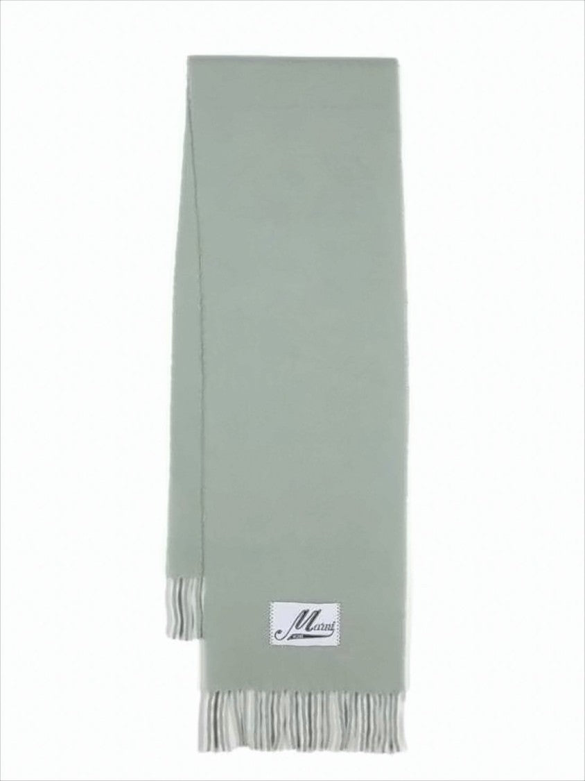 Marni Finely Woven Rectangular Scarf In Muted Pastel Green