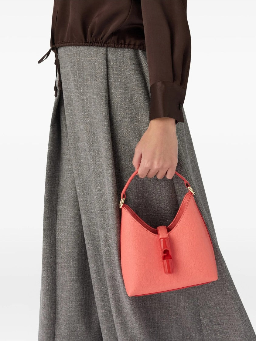 Furla Iride Mini Hobo Red Textured Leather Bag
