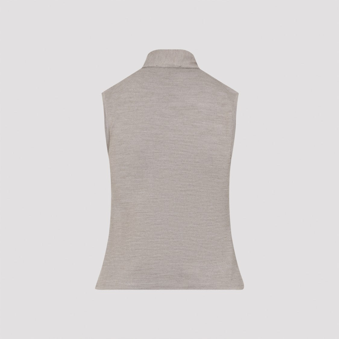 Lemaire Anthracite Light Taupe Wool Asymmetrical Sleeveless Cardigan