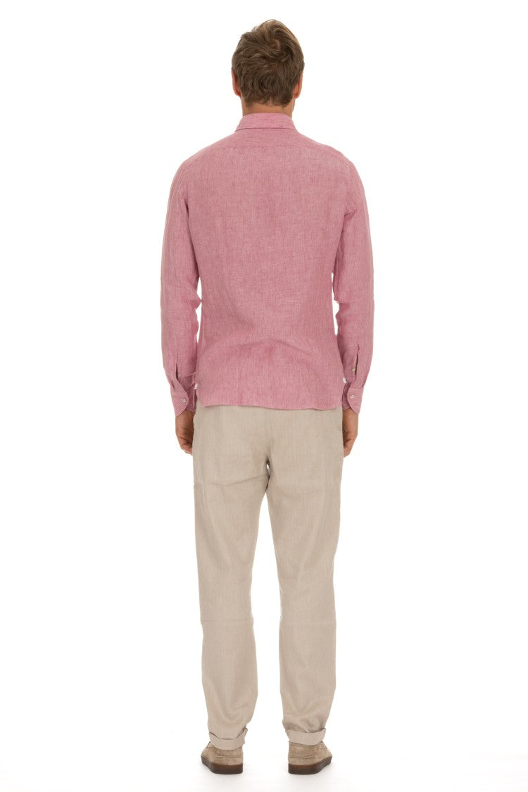 Borriello Solid Delavè Linen Tailored Shirt