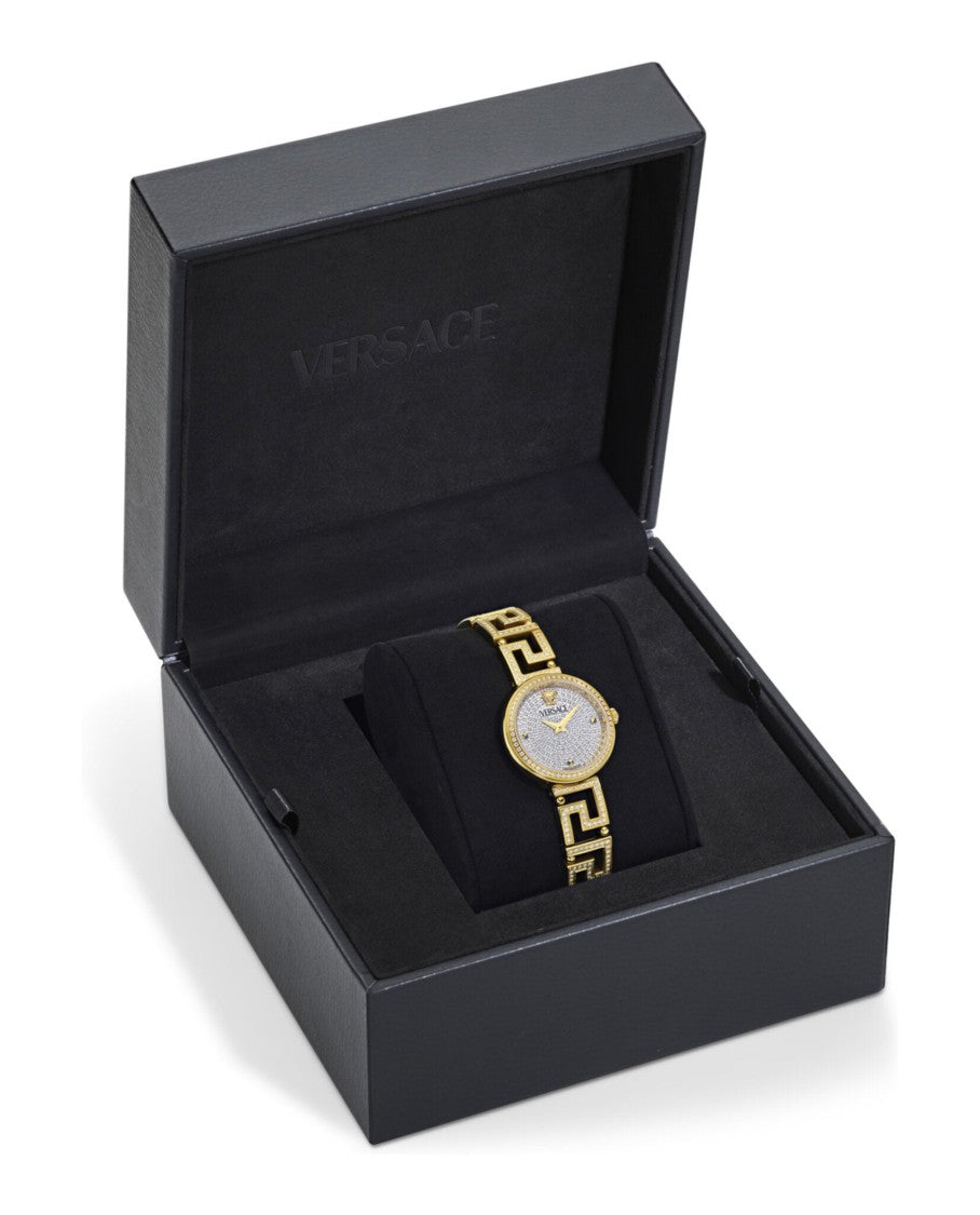 Versace Greca Goddess Diamond Watch With Yellow Gold Case