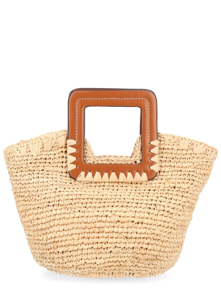 Staud Natural Shirley Mini Woven Tote Bag