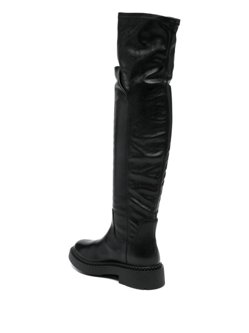 Ash Tall Black Boots With Rounded Toe