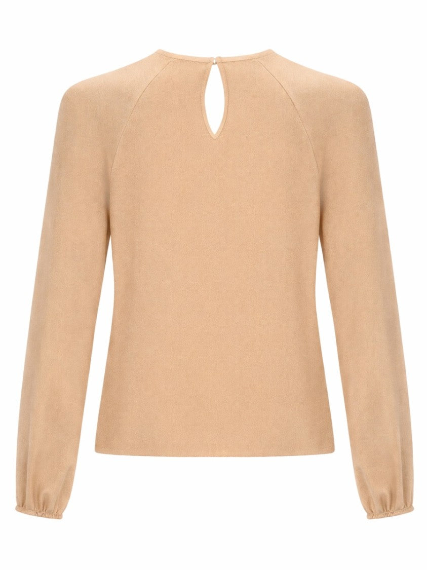 Fabiana Filippi Long-Sleeved Viscose Keyhole Top