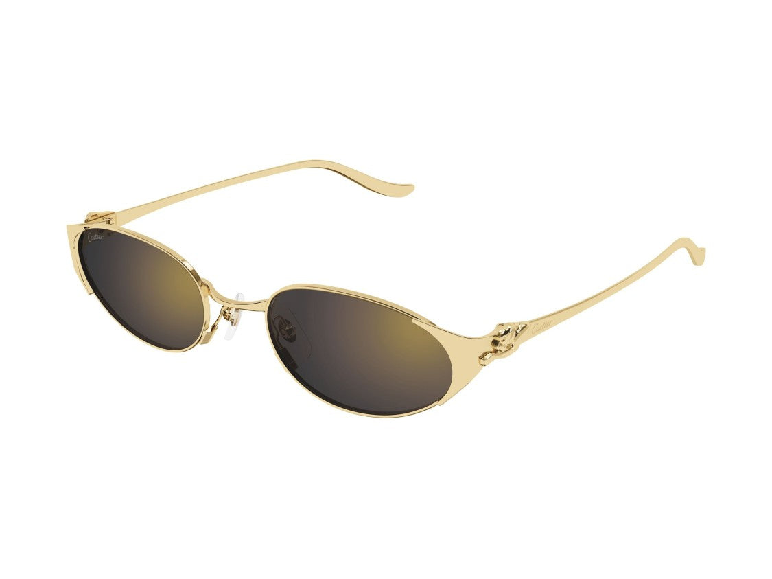 Cartier Gold Ct0630s Gradient Metal Oval Sunglasses