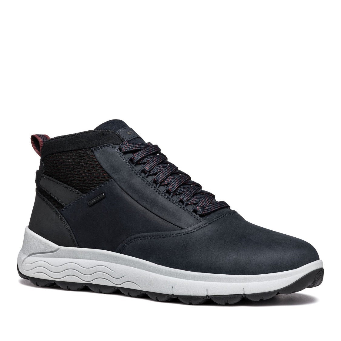 Geox Blue Spherica Padded Collar Textured Outsole Leather Boots