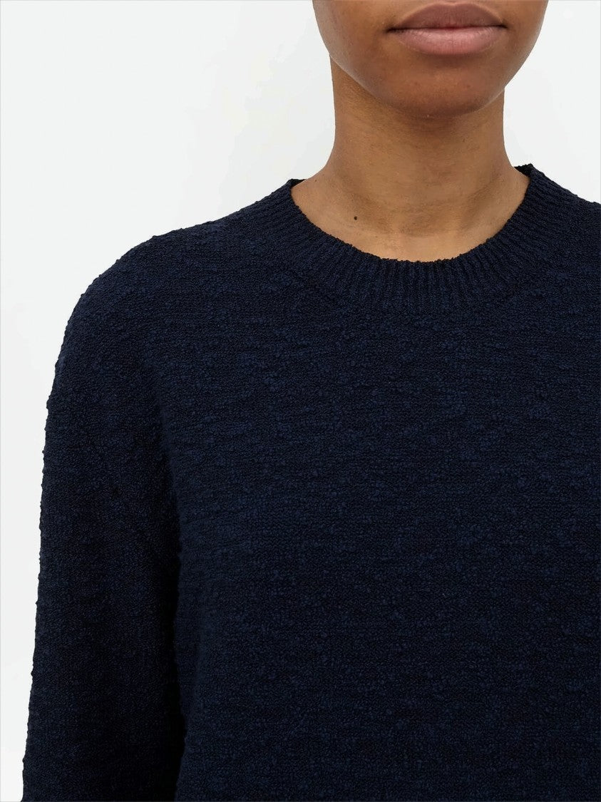 Maison Margiela Textured Knit Sweater With Signature Four-Stitch Detail