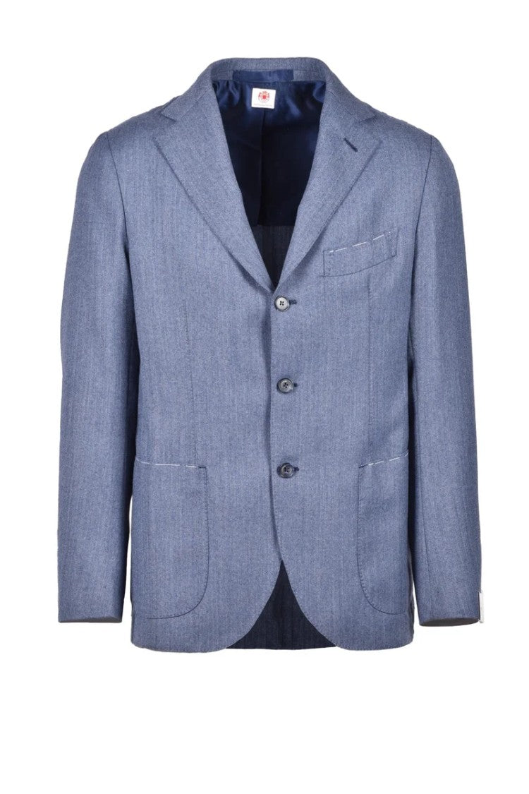 Luigi Borrelli Napoli Virgin Wool Jacket - Blue