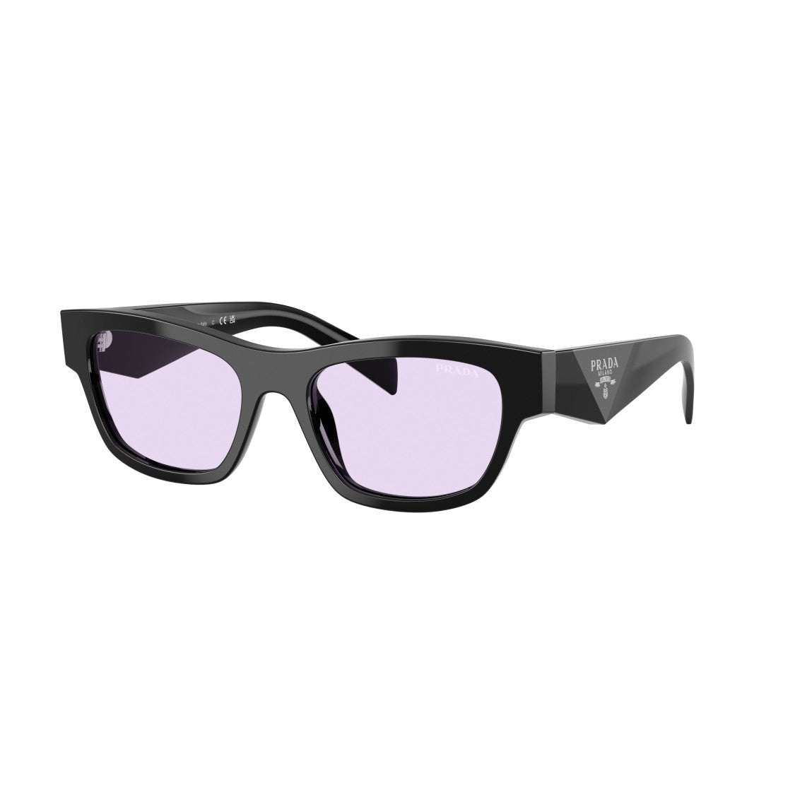 Prada 0Pr B09s Rectangular Black Acetate Sunglasses
