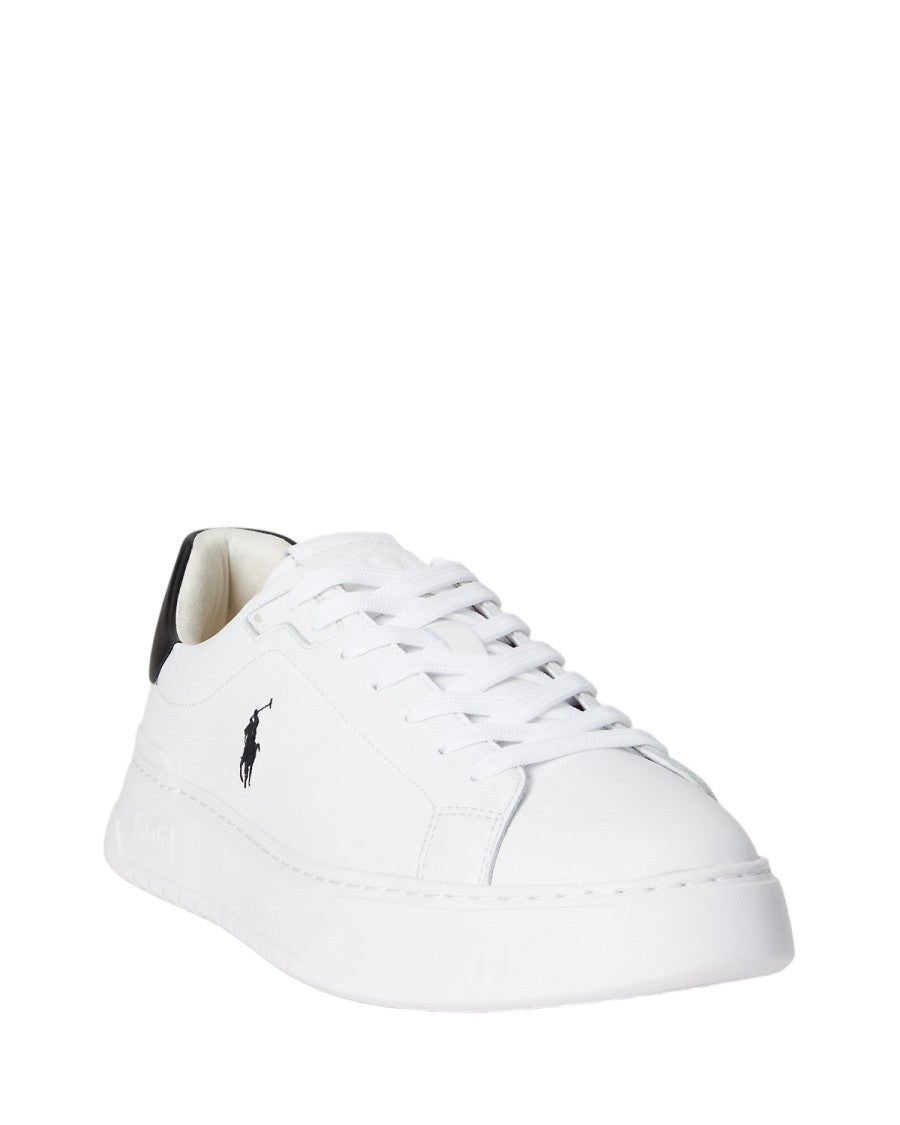 Polo Ralph Lauren Low-Top Leather Sneakers With Lace-Up Closure