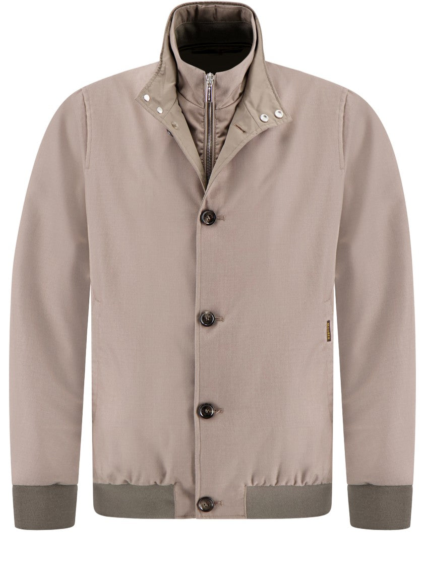 Moorer Beige High Collar Jacket