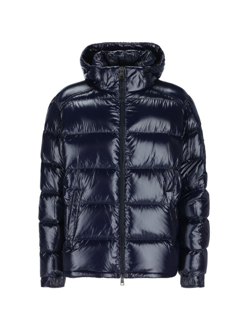 Herno Blue Quilted High-Collar Padded Down Jacket