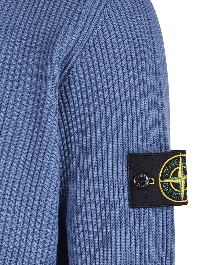 Stone Island Ribbed Texture Sweater With Crew Neckline