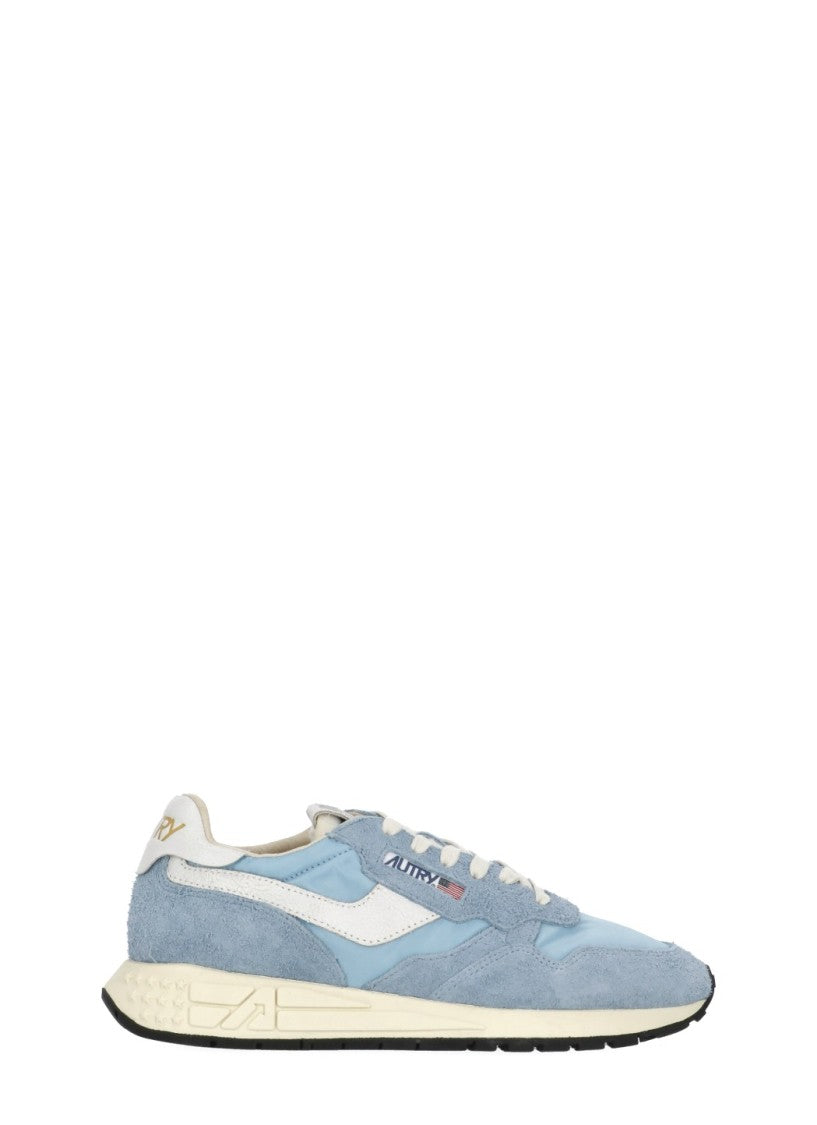 Autry Light Blue Reelwind Low Suede-Blend Sneakers
