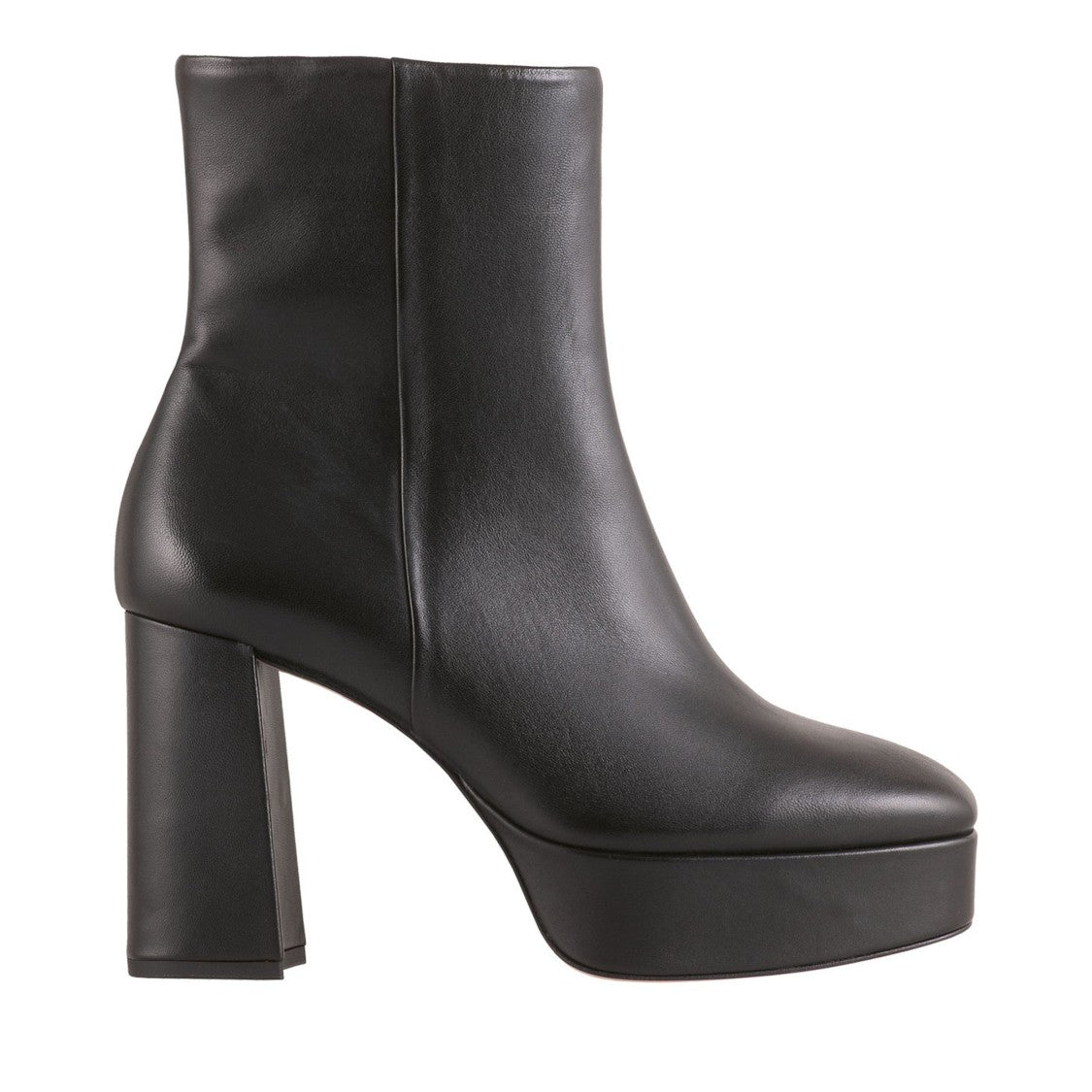 Högl Black Nora Minimalist Platform Leather Ankle Boots
