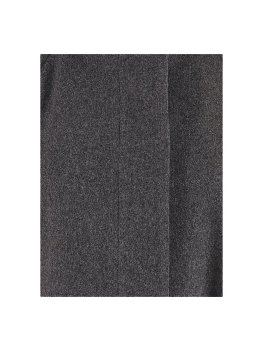 Tagliatore Dark Grey Wool Cape With High Collar