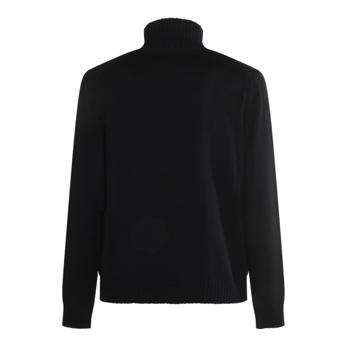 Zanone Black Turtleneck Sweater With Ribbed Detailing