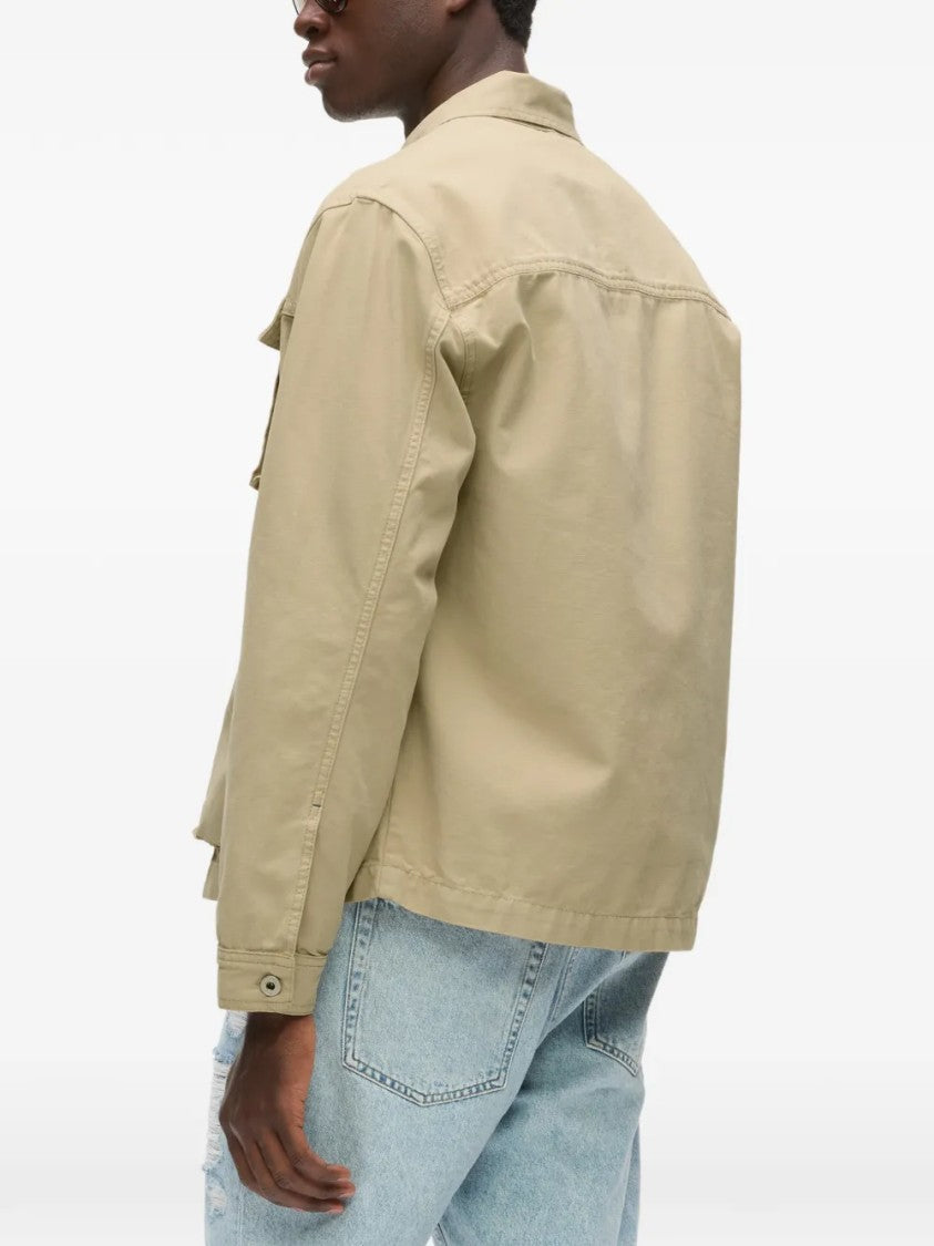 Karl Lagerfeld Boxy Cropped Jacket With Classic Collar