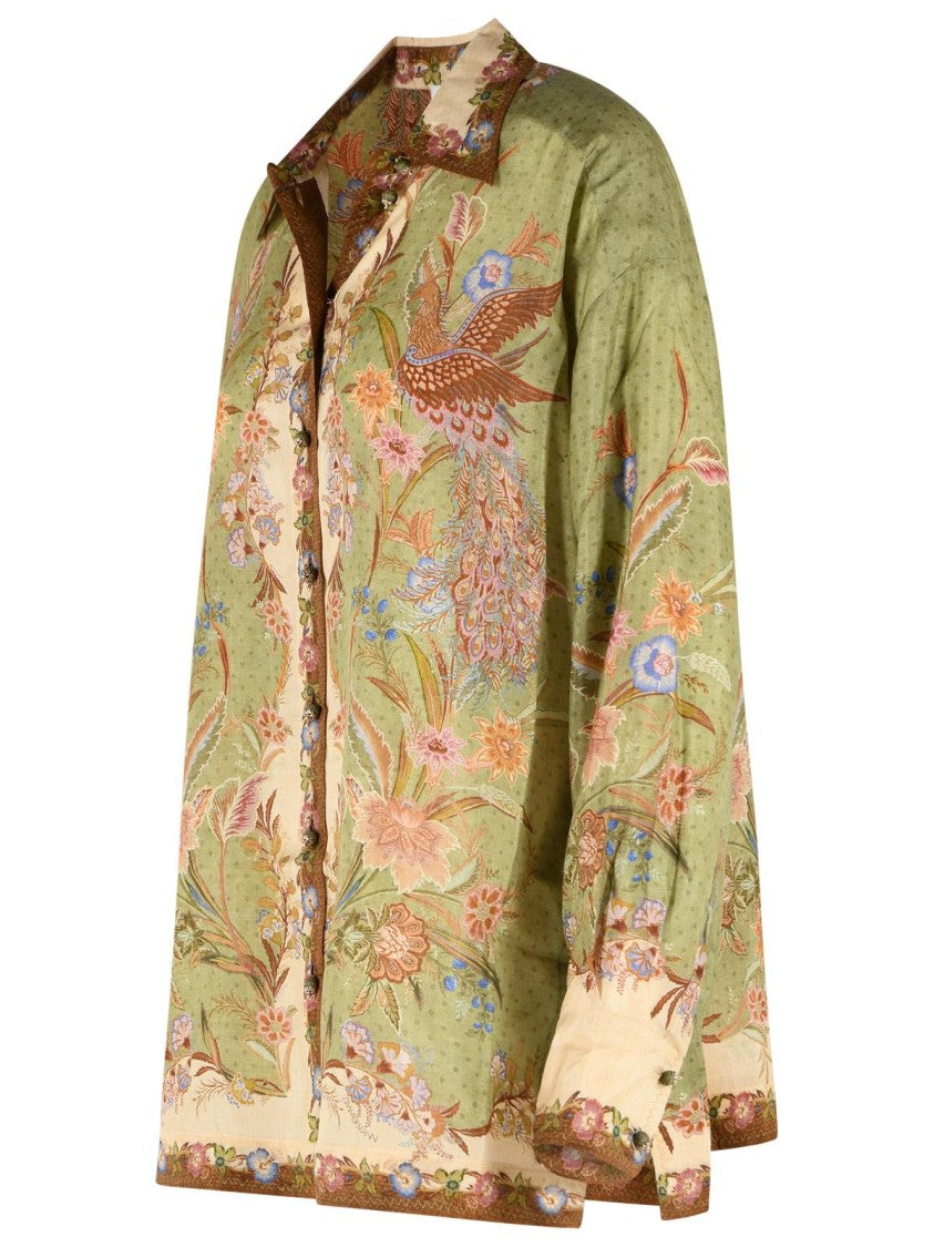 Zimmermann 'Indra' Khaki Silk Shirt