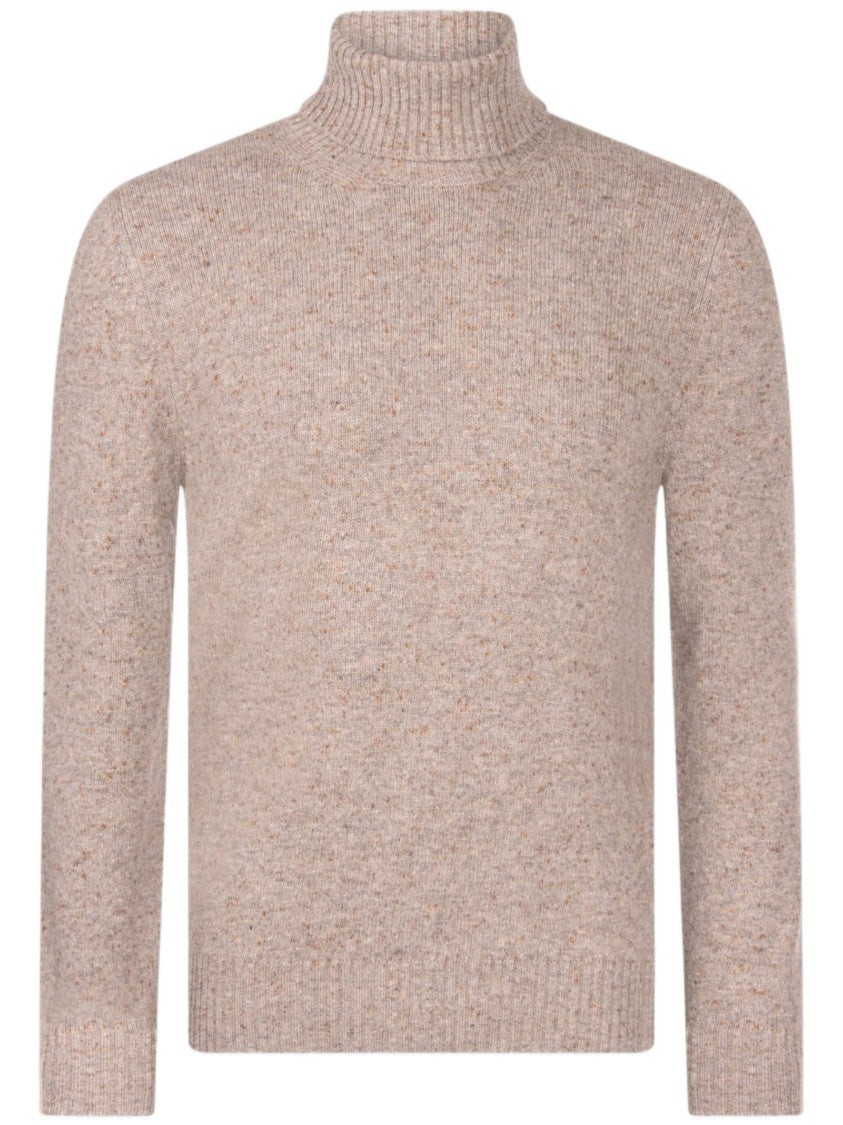 Gran Sasso 2-Ply Cashmere Blend Tweed Turtleneck Sweater