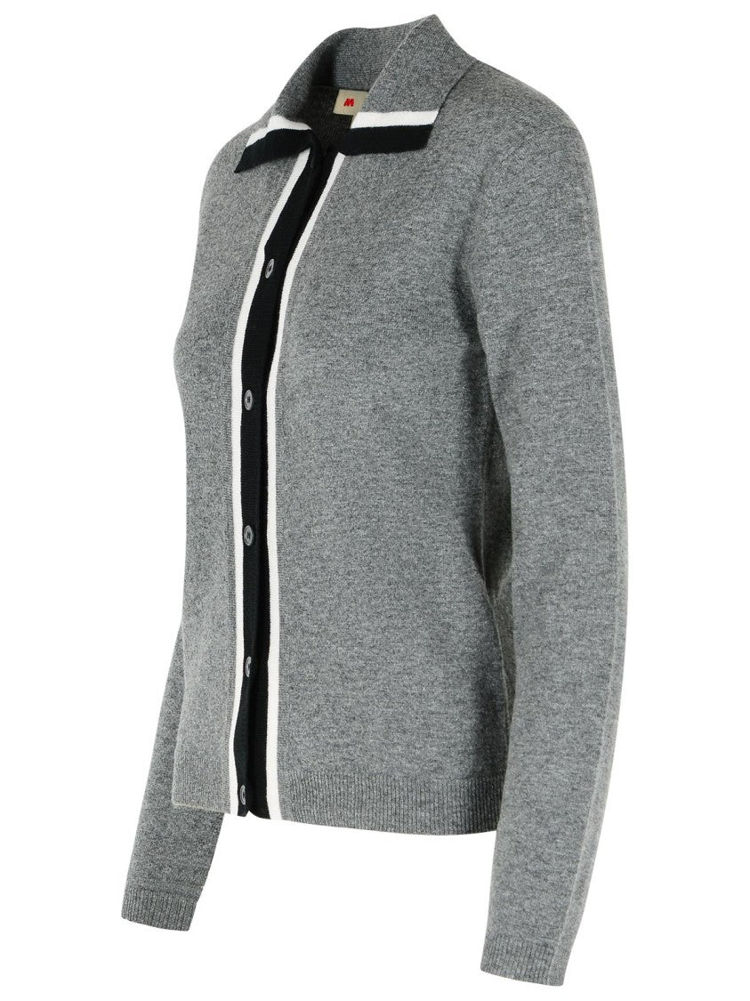 Marni Grey Virgin Wool Cardigan