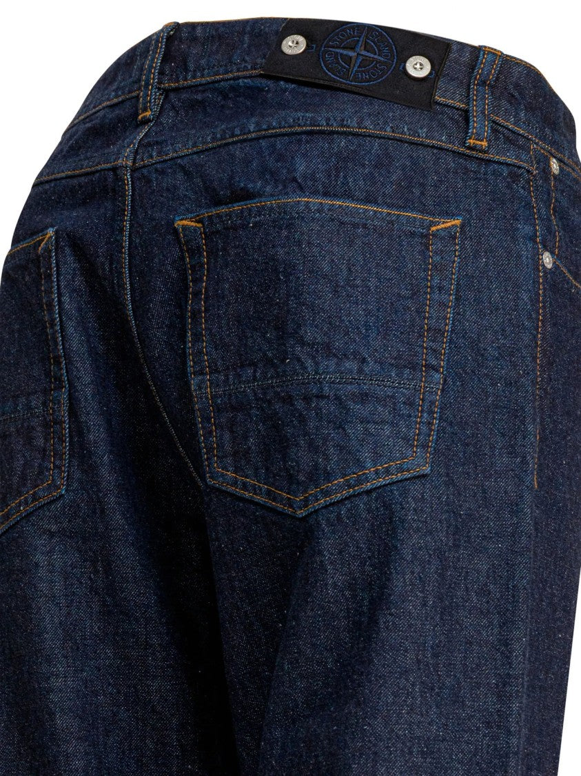 Stone Island Classic Fit Denim Jeans With Timeless Design