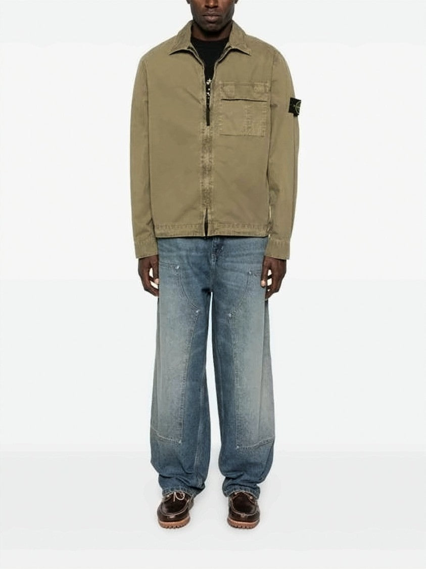 Stone Island Brown Jacket With Flap Pocket