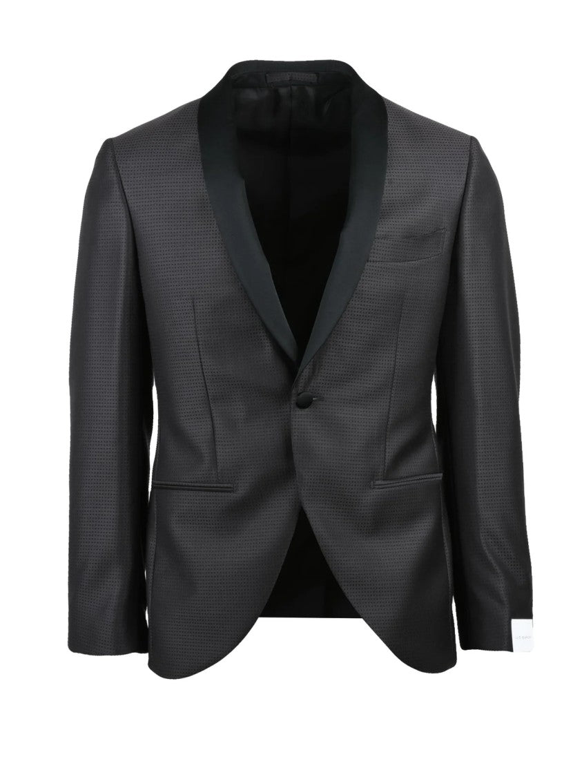 Luigi Bianchi Satin Finish Wool Jacket With Button Closure And Tailored Fit