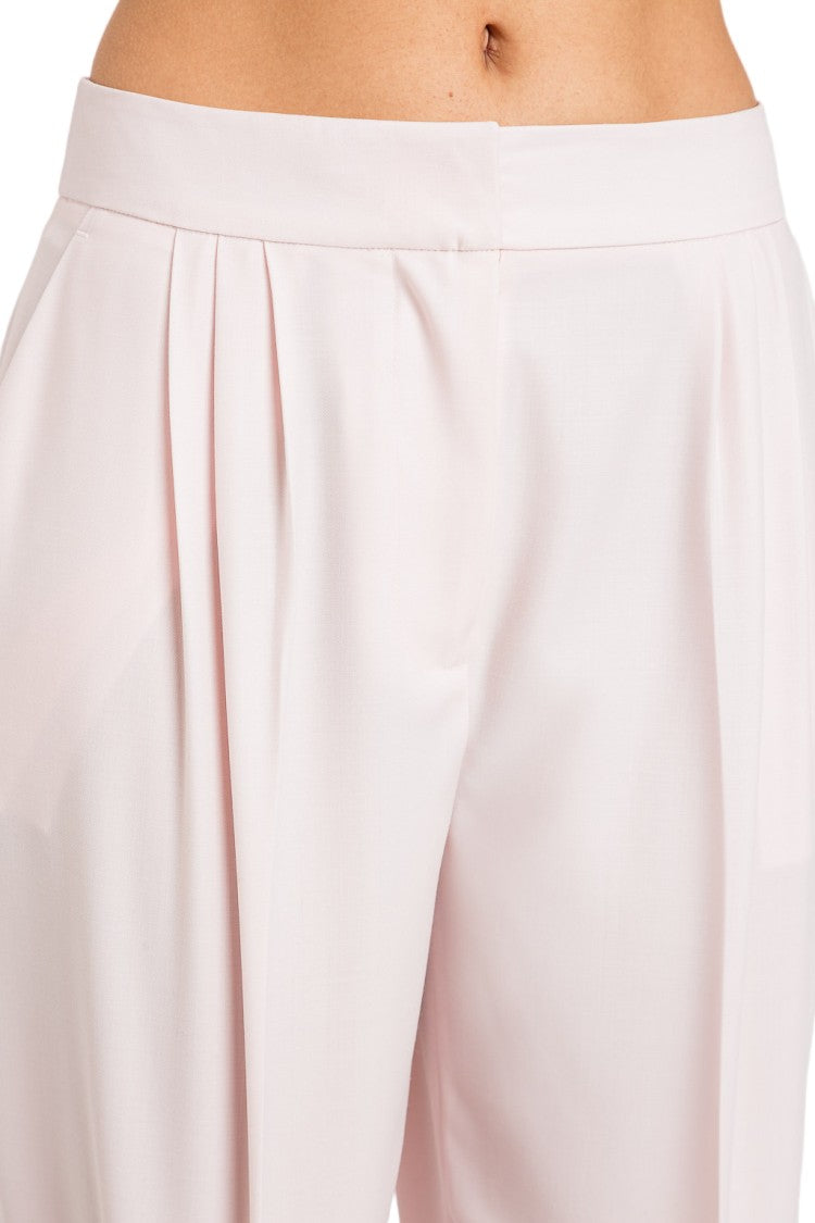 Twin-Set Lightweight Wool-Blend Front-Pleat Cropped Pants