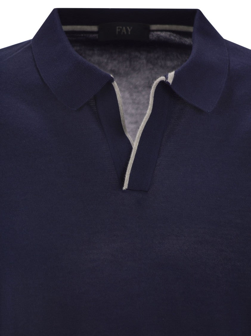 Fay Cotton Buttonless Polo Shirt