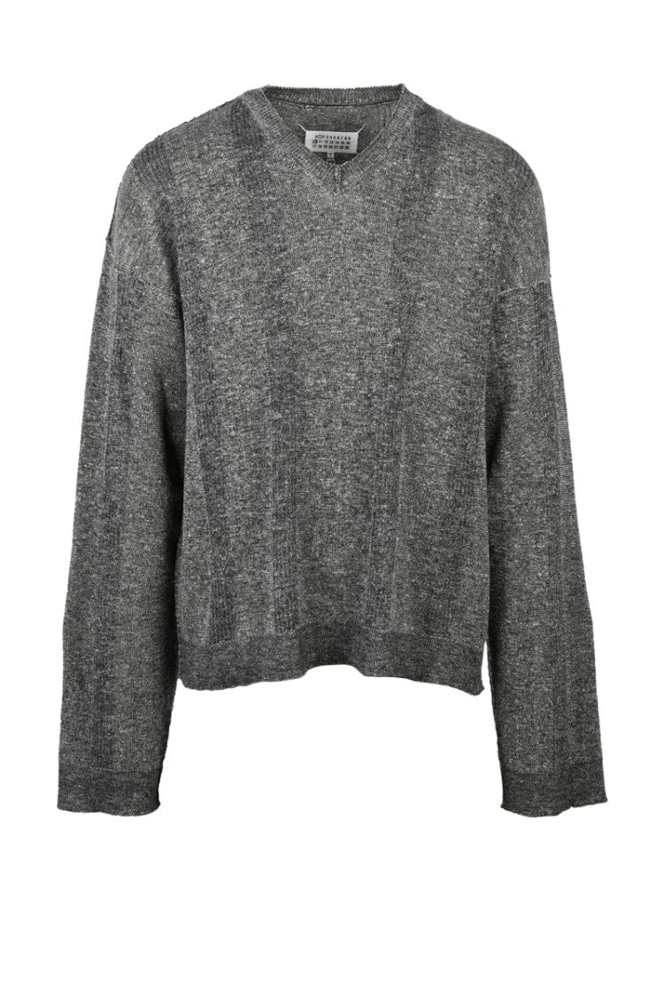 Maison Margiela V-Neck Pullover - Red
