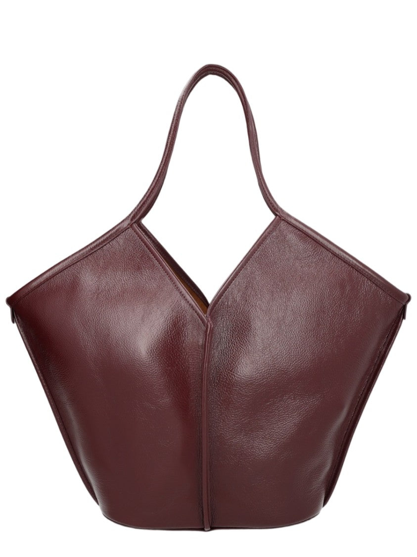 Hereu Bordeaux Geometric Calf Leather Tote Bag
