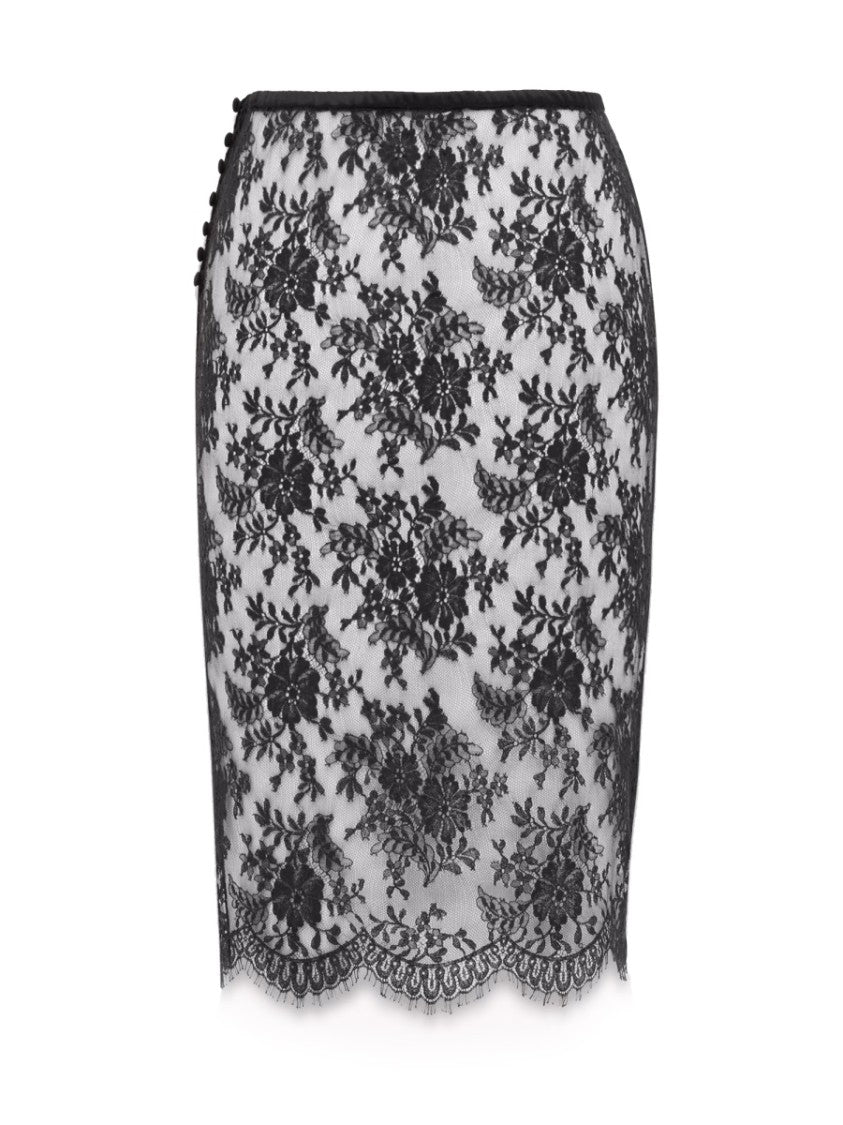 Saint Laurent Lace Wrap Pencil Skirt