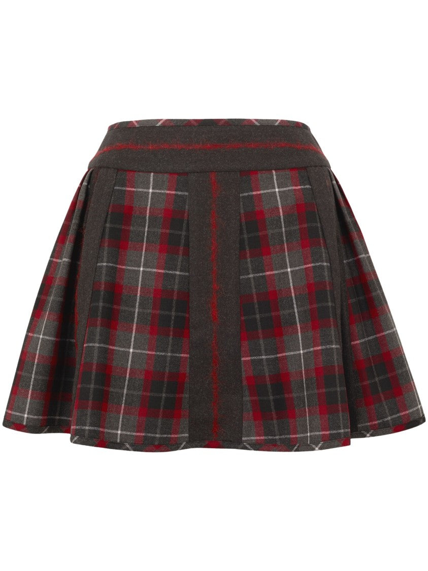 Vivienne Westwood Flared Mini Bell Skirt With Classic Tartan Pattern