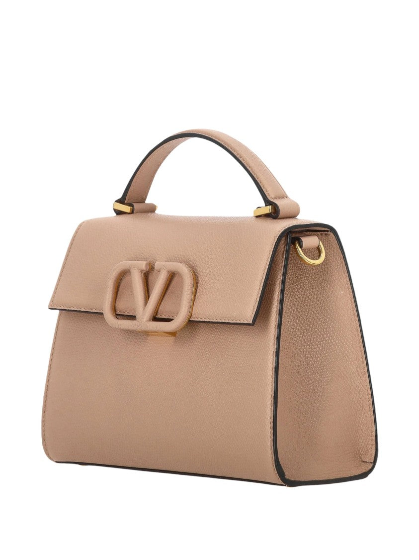 Valentino Structured Gold-Hardware Top Handle Bag