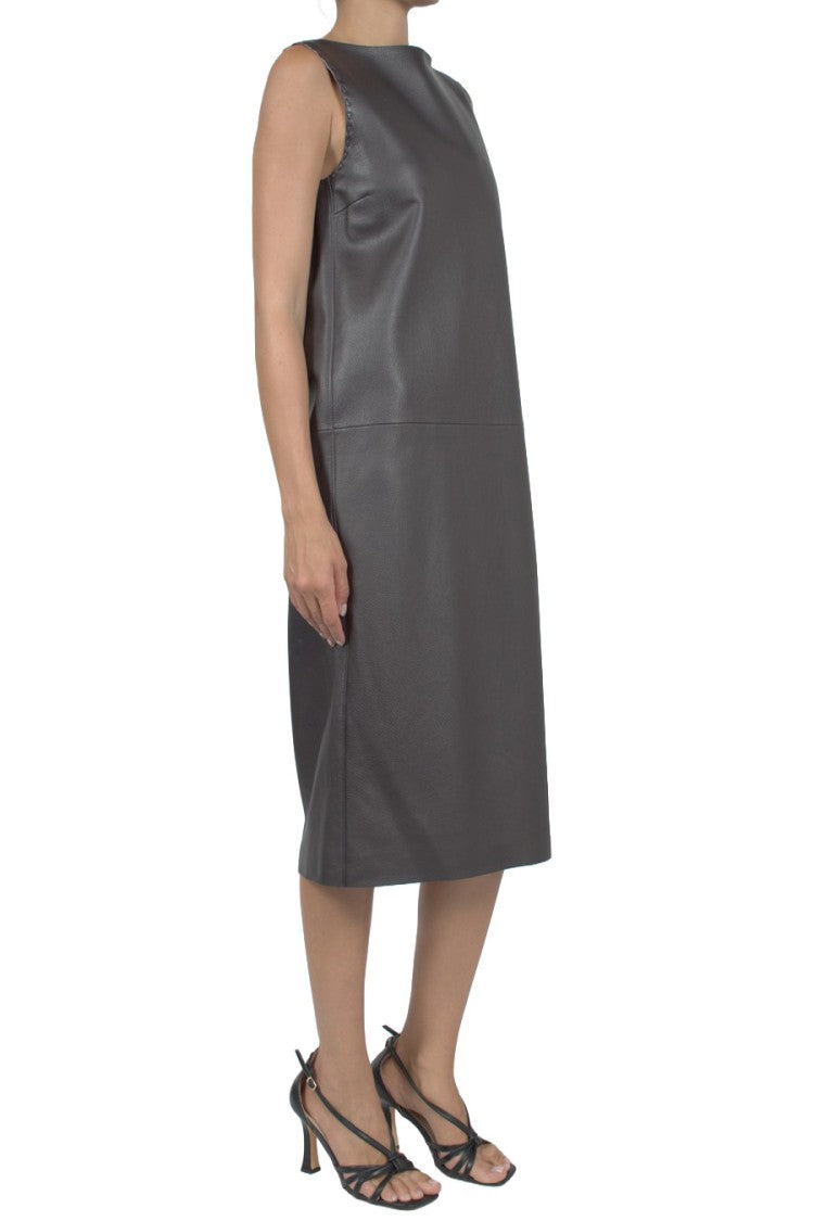 Fendi Grey Boat-Neck Deer Midi Dress
