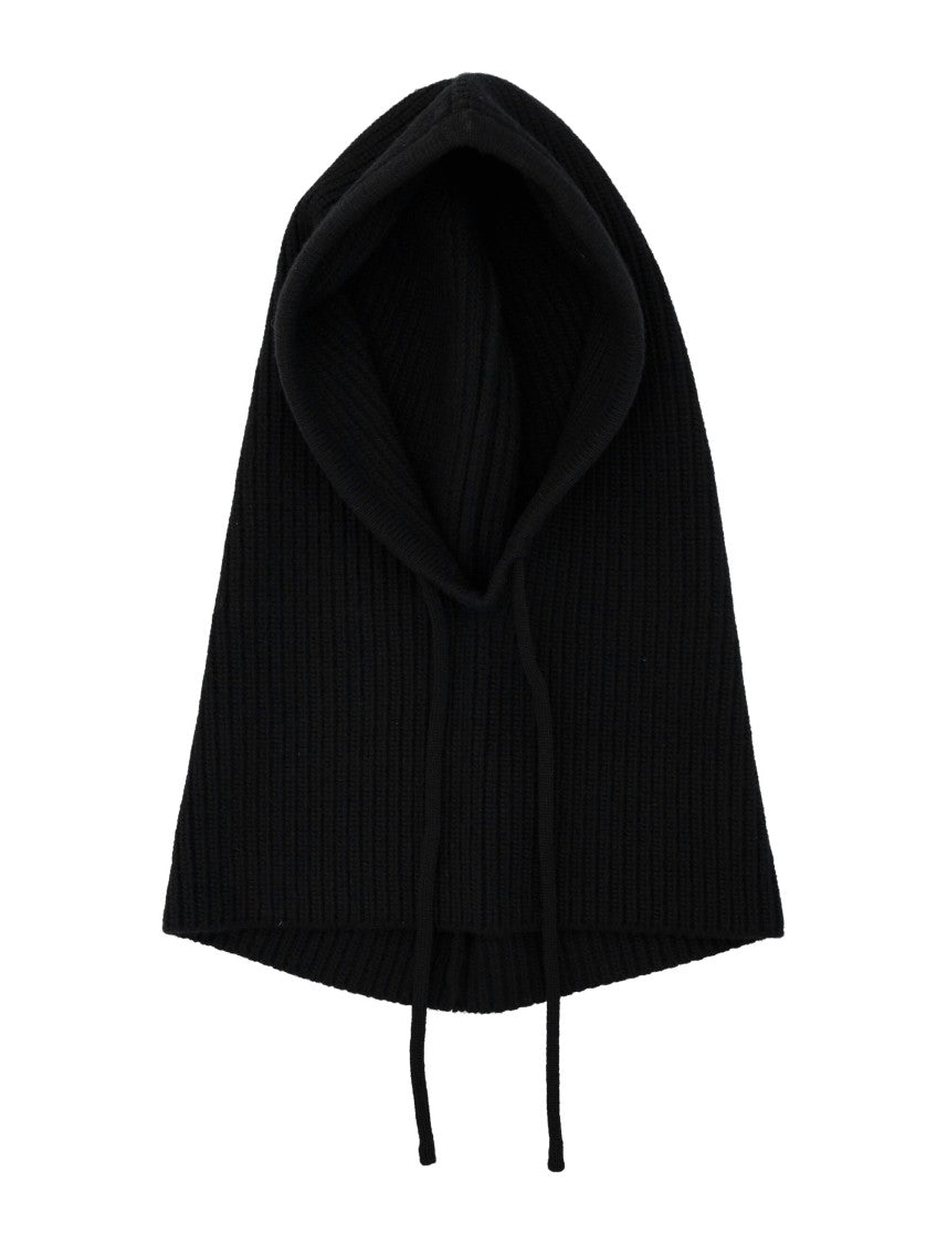 Prada Ribbed Knit Hood With Iconic Triangle Logo