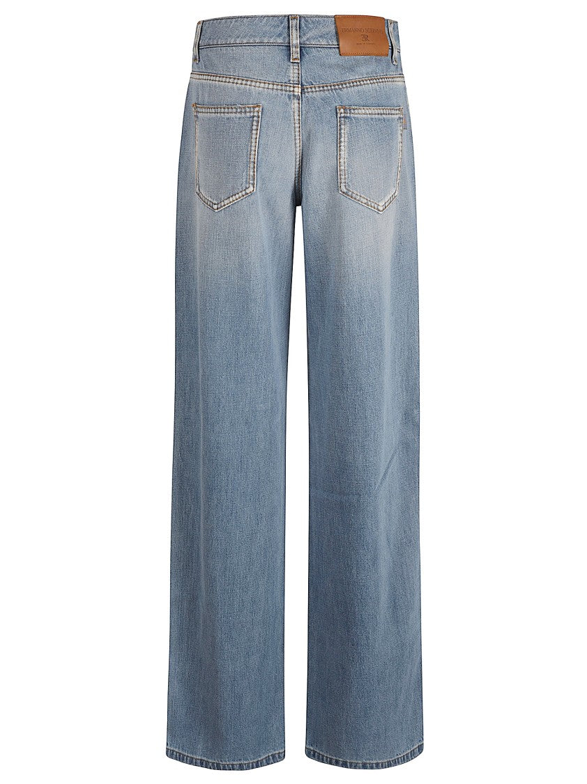 Ermanno Scervino Wide-Leg Denim Jeans With Vintage Finish