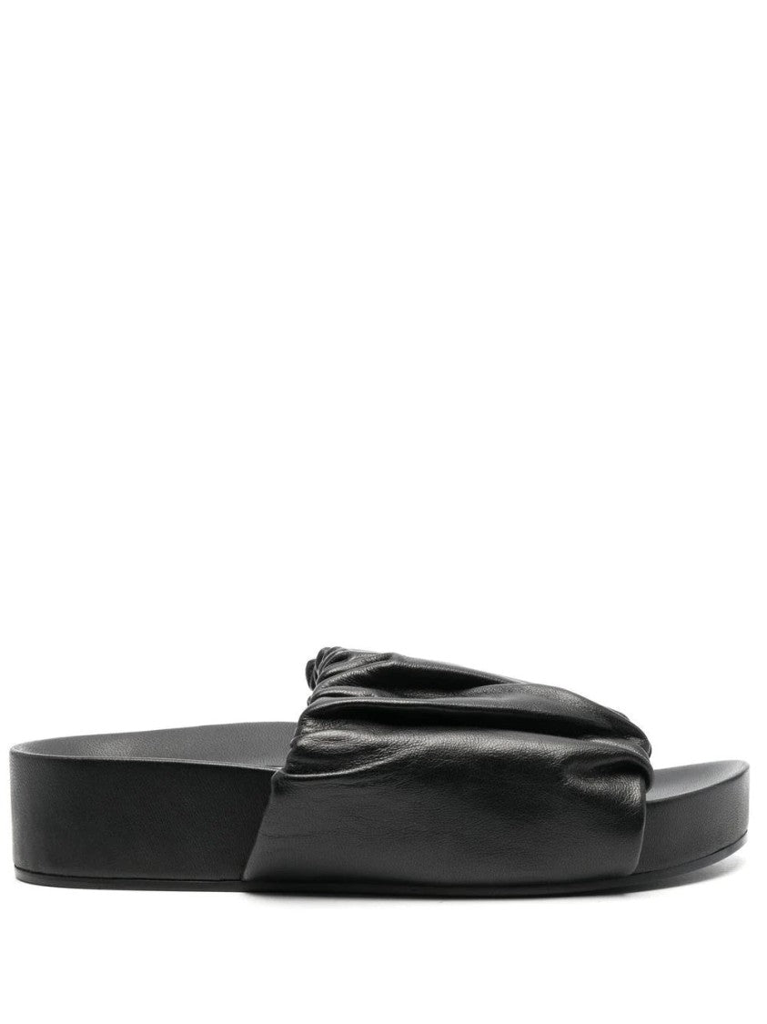 Jil Sander Black Sandals With Gathered Upper And Open Design