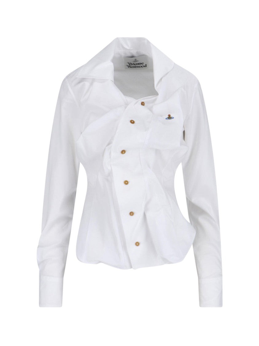 Vivienne Westwood White Drunken Cotton Casual Shirt