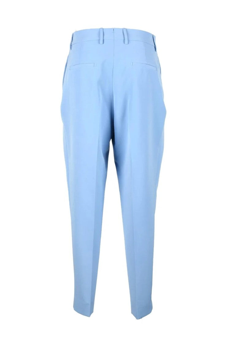 Berwich Tailored Light Blue Trousers With Pleated Front And Precision Fit