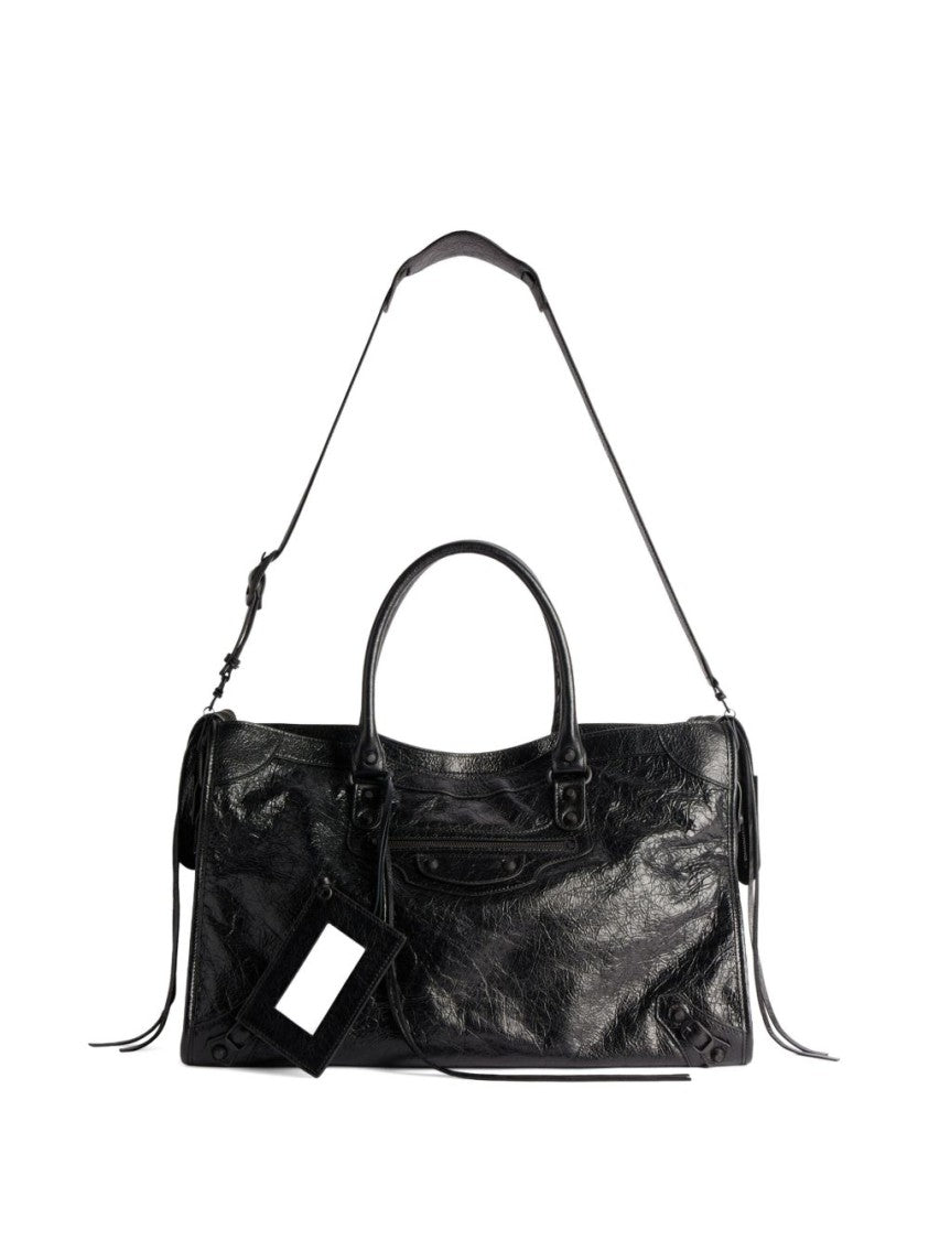 Balenciaga Black Rectangular Lamb Leather Shoulder Bag