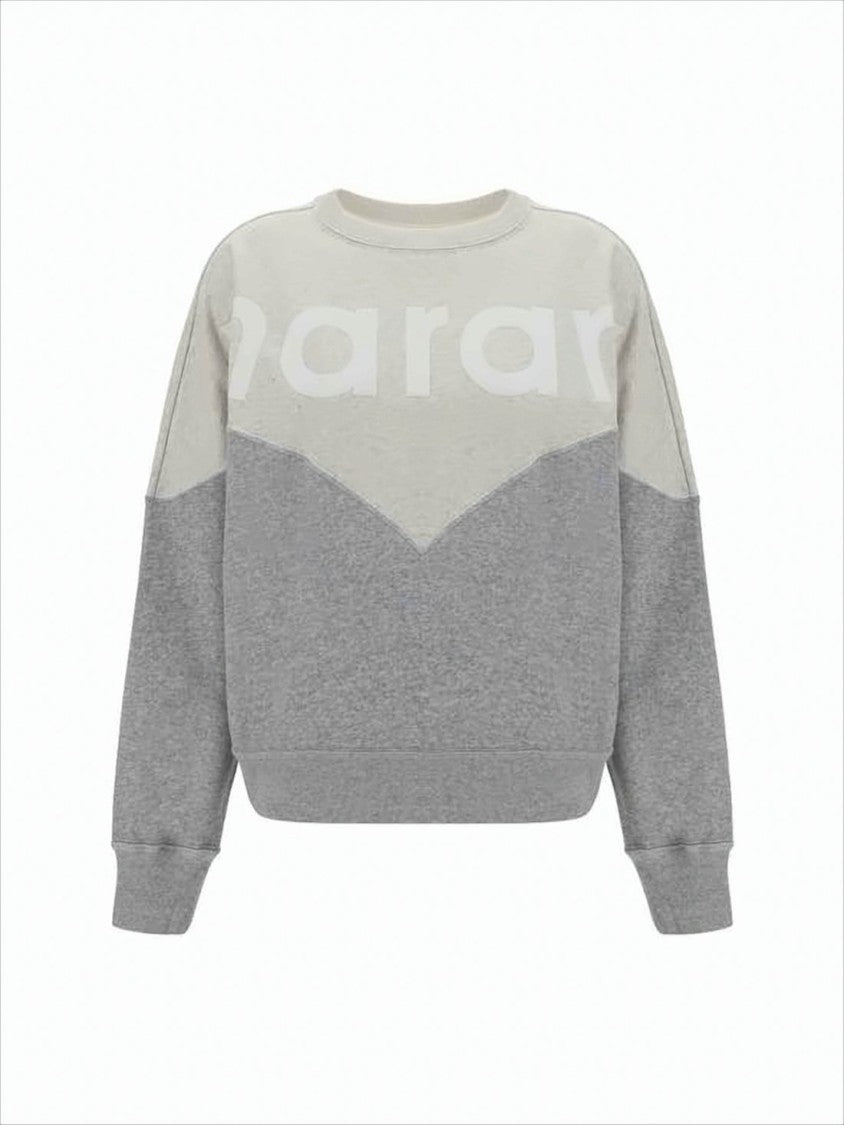 Isabel Marant Two-Tone Long-Sleeve Sweatshirt With Chevron Pattern