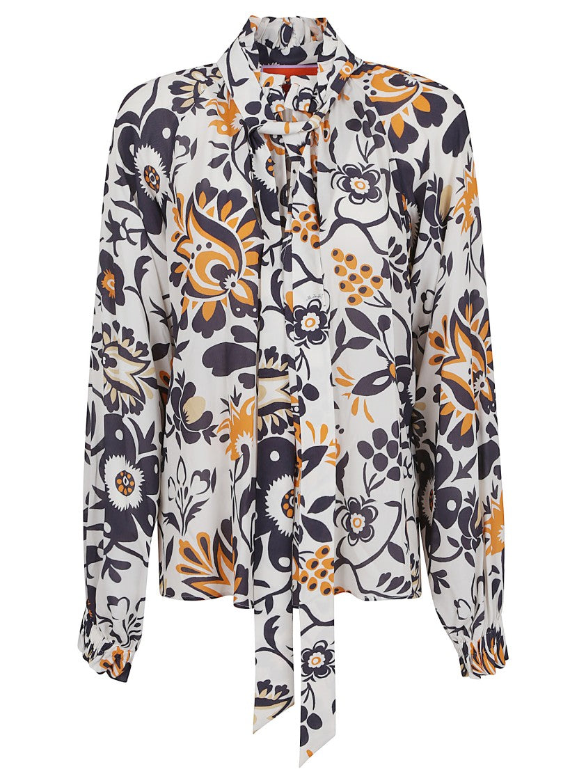 La Double J V-Neck Cerere Blouse In Moroccan Crepe